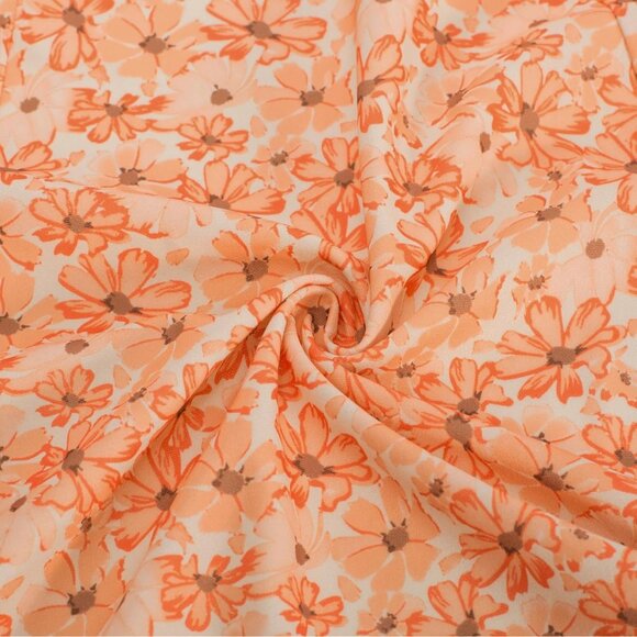 Womens Floral Dress 1940s Retro A Line Stretchy Midi Dress for School Dance - Picture 4 of 5